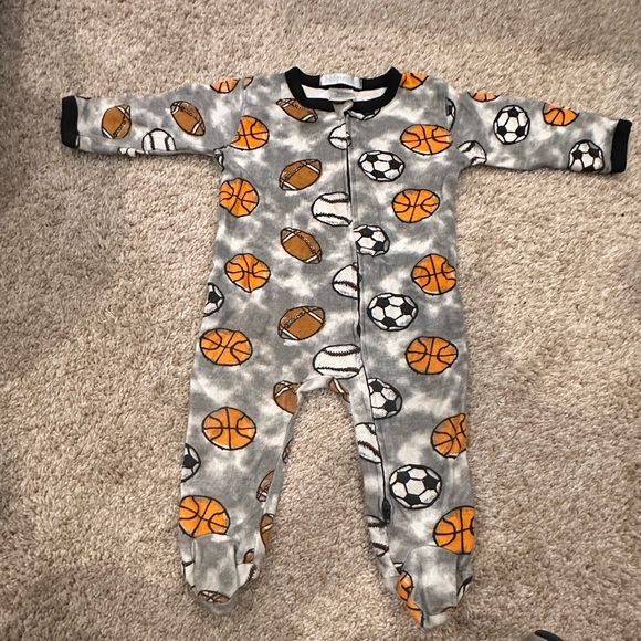 Baby Steps Other - Designer Baby Steps Gray and Orange Sports Footie